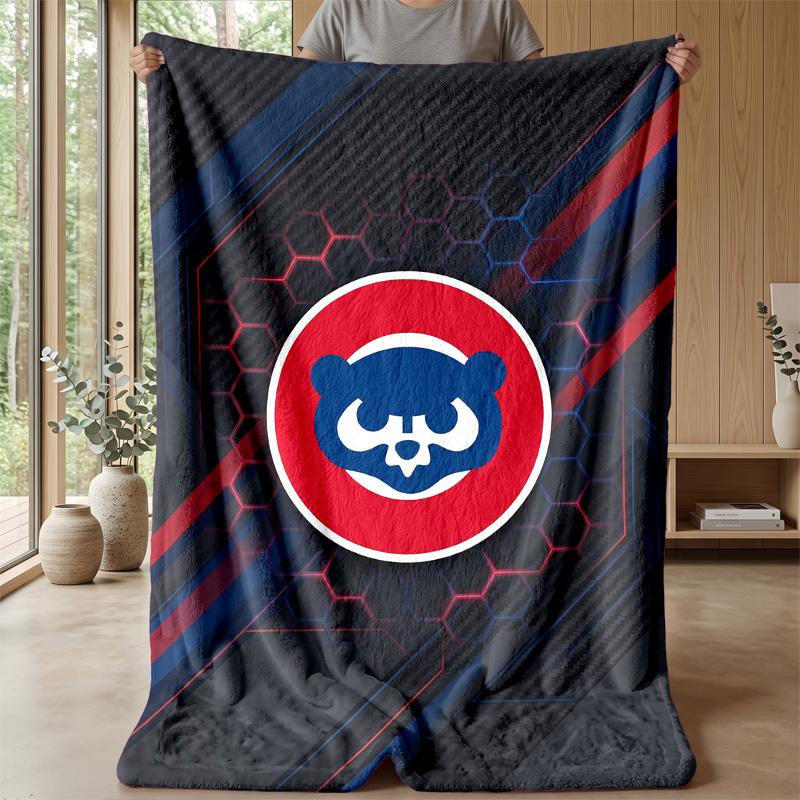 Chicago Cubs Flannel Fleece Blanket Cozy Warm Throw Blanket For Couch Bed Travel All Season Use