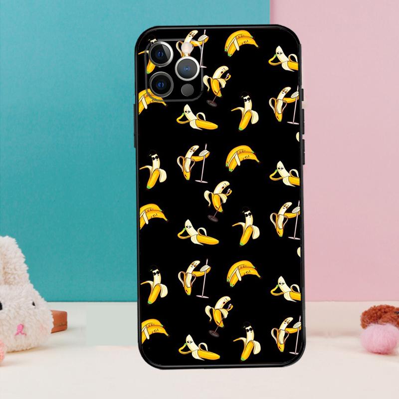 Vtipná banánová kryt na telefon s kreslenými memy pro iPhone 17 Air 16 15 14 13 12 11 Pro Max 12 13 mini 15 16 Plus 16e Kryt Coque