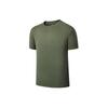 Breathable Comfortable Solid Color Sports Casual Running Commuting Crew Neck Short Sleeve T-Shirt Men Tops Milk-Army-Green SC2249099A-GE27