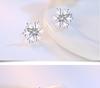 S999 Reinsilber Schneeflocke Zirkon Ohrstecker, Koreanischer Stil Weihnachten Damenmode, Exquisiter Nischenschmuck