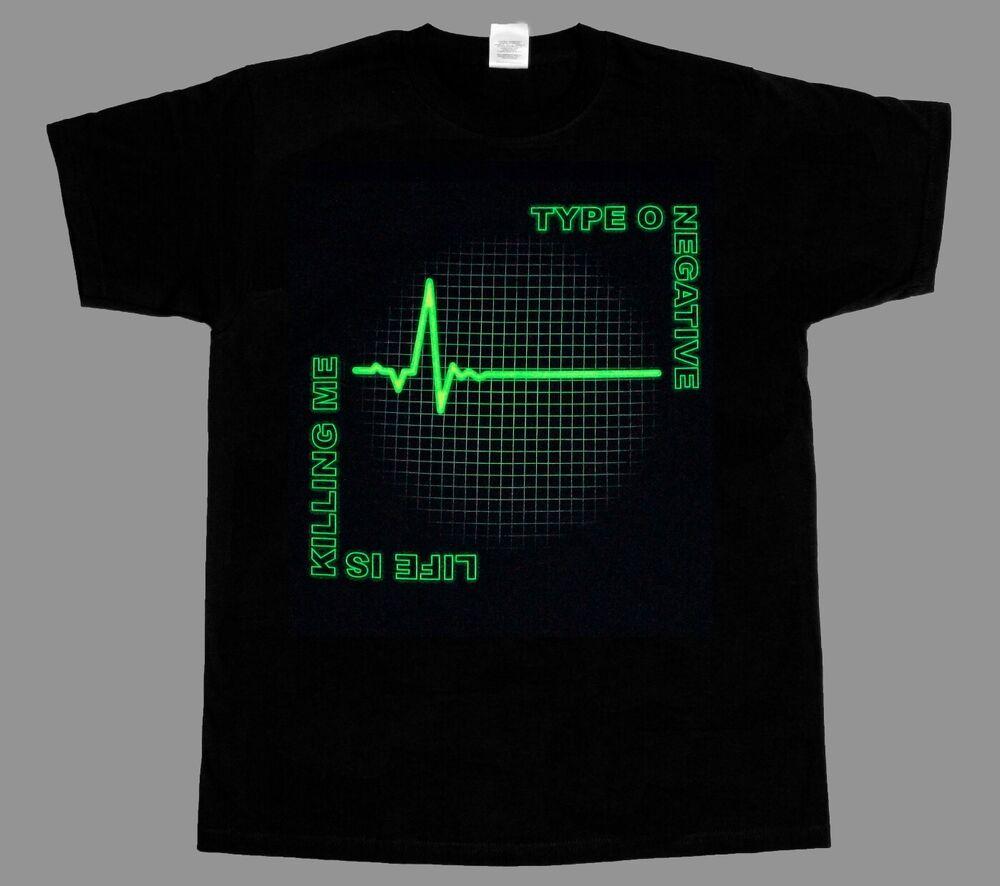 

S-4XL ТИП O ОТРИЦАТЕЛЬНЫЙ БАНДА ЖИЗНЬ УБИВАЕТ МЕНЯ НОВАЯ ЧЕРНАЯ ФУТБОЛКА Унисекс Футболка L