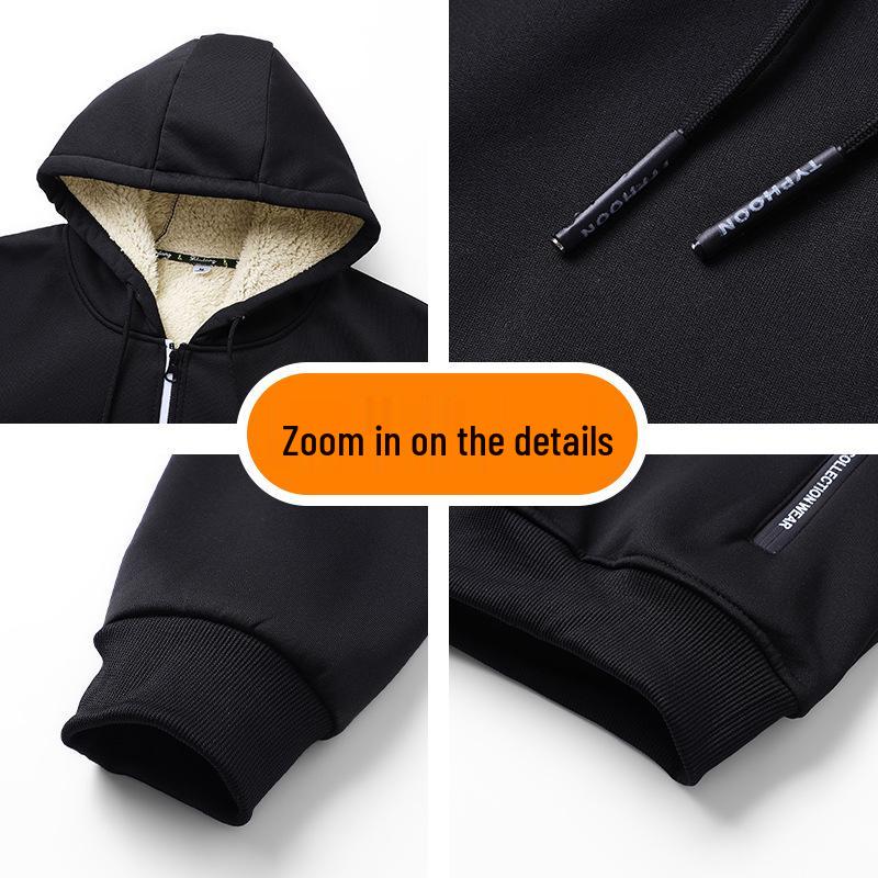 European Men's Thick Lambskin Work Jacket - Cozy Loose Fit for Autumn & Winter