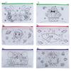 Pen Bag Non Woven Fabric Stationery Colored Zipper Bags Suitable for Children Graffiti Cartoon Pattern Portable Storage Bag TMZ