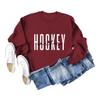 European & American Fashion Long Sleeve Loose Hoodie with 'Hockey Wife' Print for Women