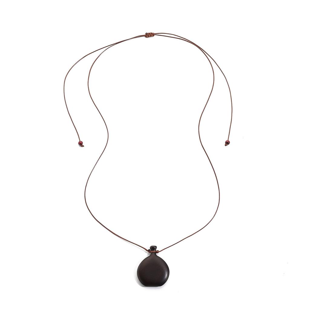 Necklace for Women Accessories Vintage Wooden Gourd Pendant Long New Chinese Necklace Female Simple Versatile Sweater Chain Elegant Necklace