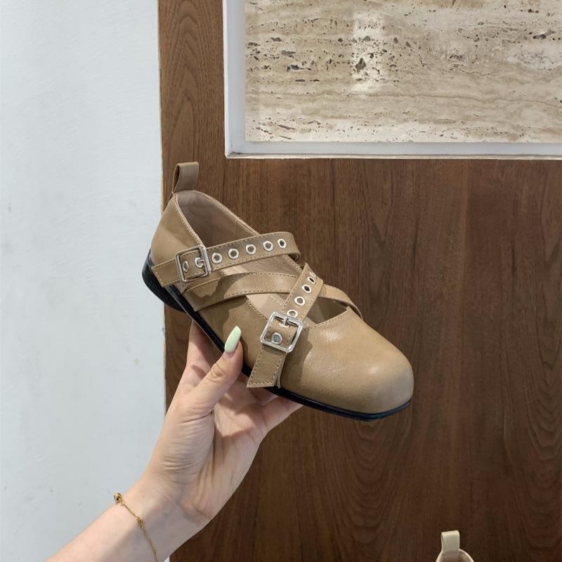 

Платформа перекрестный ремешок юбка балетки одинарные туфли женские туфли 2025 осень черный квадратный носок Мэри Джейн маленькие кожаные туфли 40