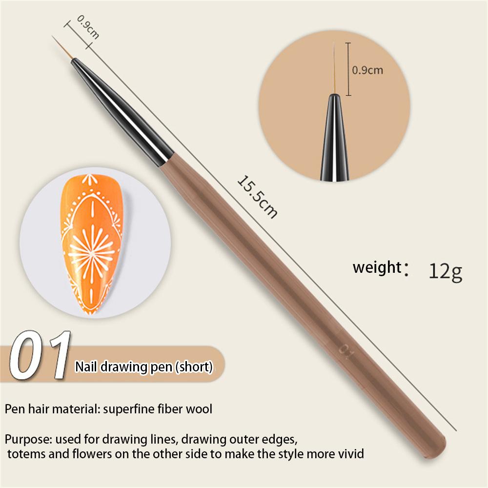 French Stripe Nail Art Liner Pinselspitzen Ultradünner Strichzeichnungsstift UV-Gel Malpinsel Maniküre-Werkzeuge