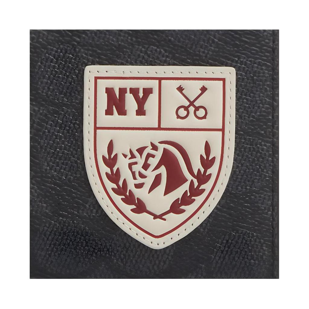 New COACH Iconic Canvas Card Holder Unisex Charcoal CY902-QBA5F