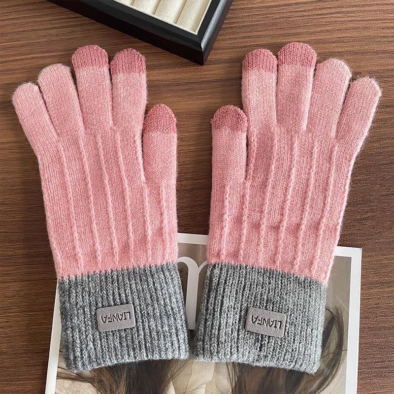 Winter Touchscreen Bear Paw Knitted Gloves: Unisex, Velvet-Lined, and Perfect for Cycling One Size