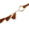 Braided Design Braided Tassel Belt Tassel Detail Dress Waistband Fashion Knit Belt  Waist Accessory