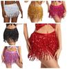 Dress Belly Dance Waist Chain 4-Layer Tassel Hip Scarf Latin Dance Hula Short Skirt  Carnival Party