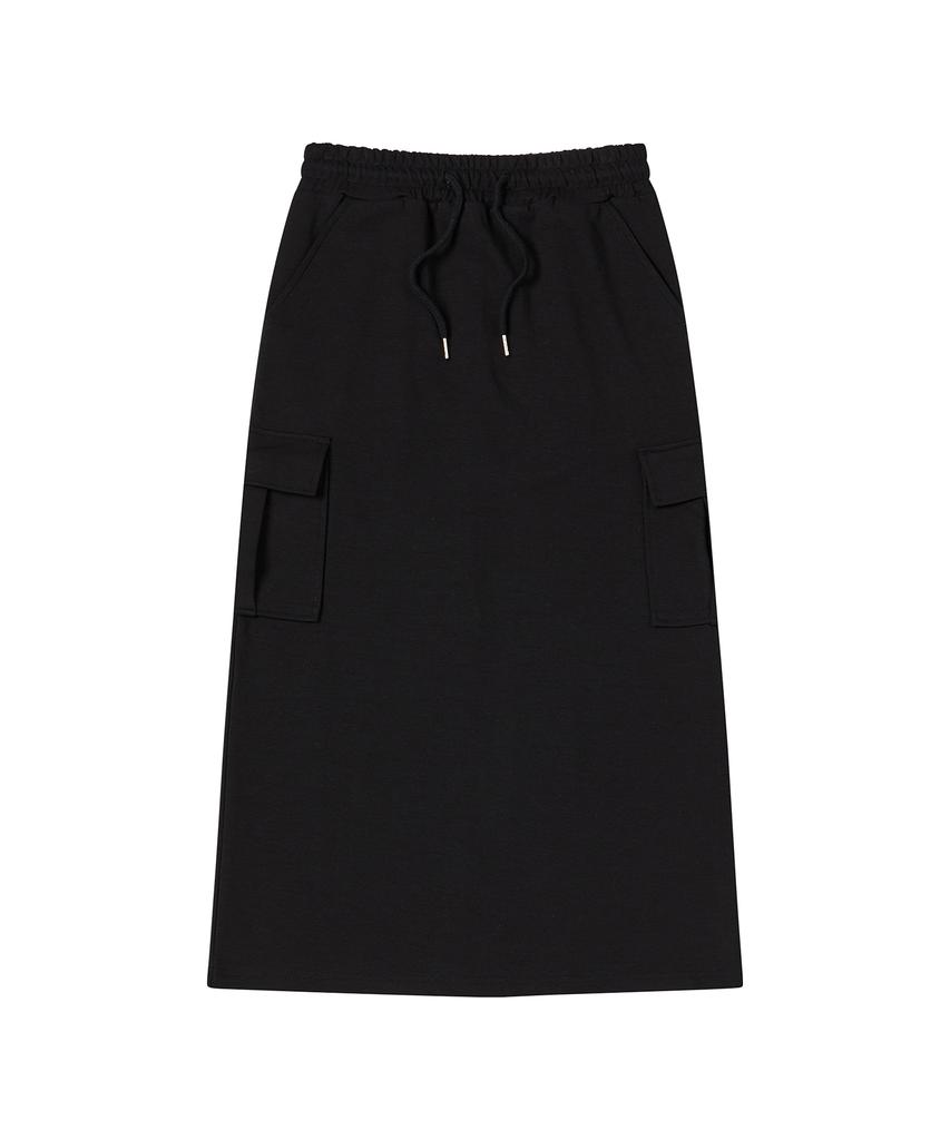 AWESOME STUDIO Cargo Sweat Long Skirt Melange Grey