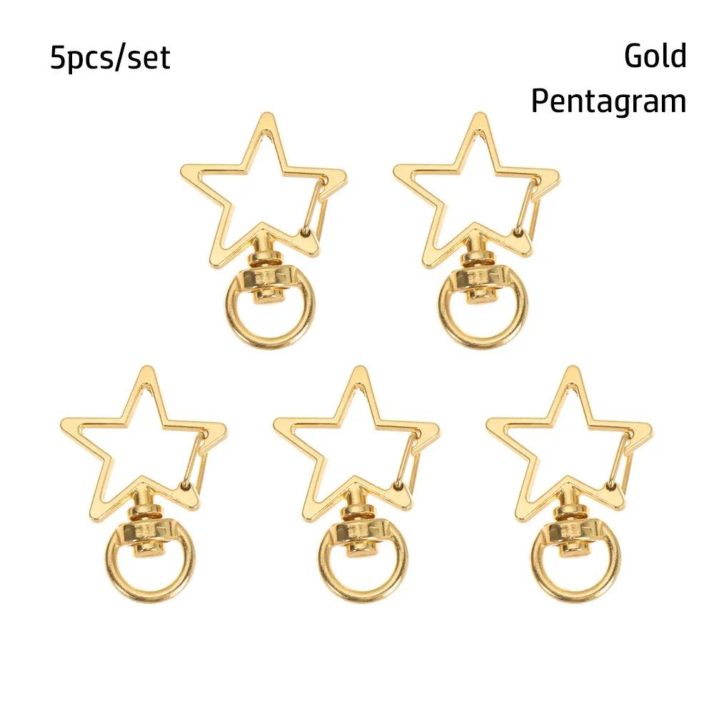 5pcs/set Metal Snap Hook Trigger Clips Buckles For Keychain Lobster Clasp Hooks for DIY Making Necklace Key Ring Clasp
