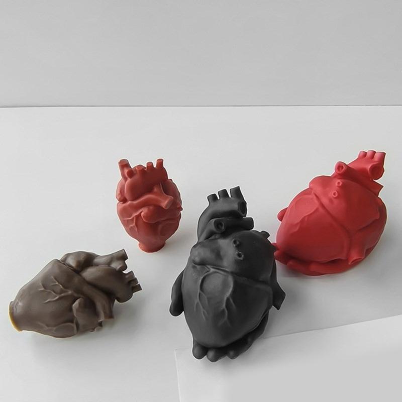 Künstliche Herz-Kerzenformen, Herz-Harzformen zur Herstellung von Kerzen, Seife, Muffins, Schokolade, Fondant, Dekorationen, Backen