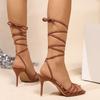 New open-toed temperament banquet sandals fashion dating sexy high heels cross strap thick heel women's shoes
