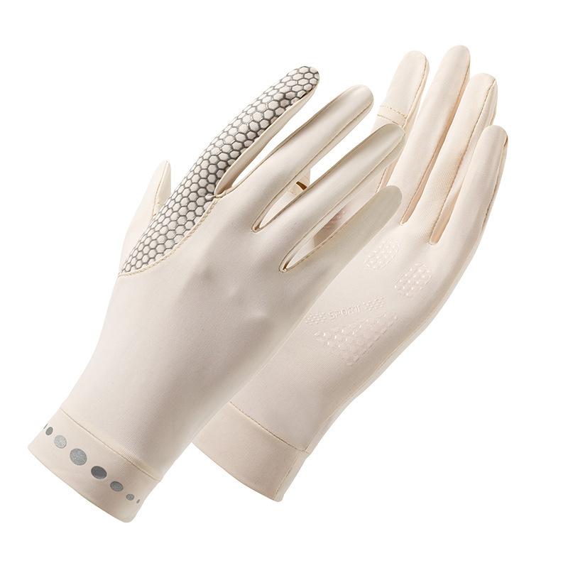 Sunscreen gloves women's summer thin non-slip breathable anti-ultraviolet outdoor cycling fishing ice silk flip gloves