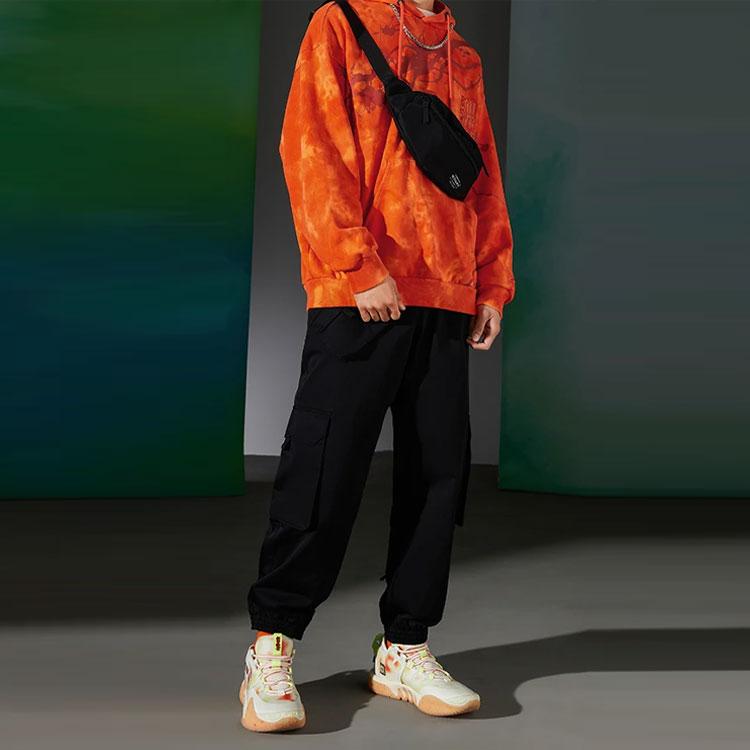 Li-Ning Badfive Long Embroidered Logo Loose Joggers with Elastic Ankles Men Bottoms Black AKXR619-1