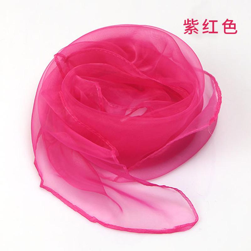 Solid Color Chiffon Small Silk Scarf Performance Dance New Style Small Square Scarf Candy Color Silk Scarf Windproof Scarves