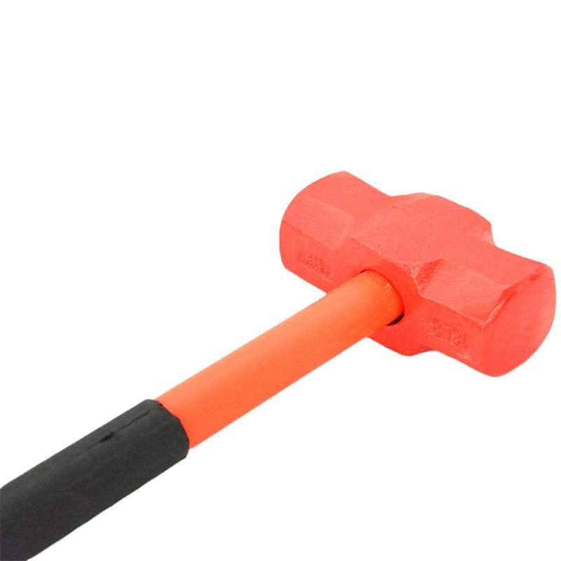 Octagonal Sledgehammer: Shockproof Plastic-Coated, Large Iron Head, PPR/Wooden Handle, for Wall Smashing & Emergency Rescue.