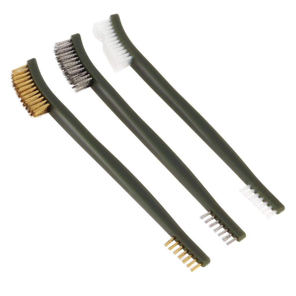 3pcs/9pcs 7 Inch Rust Paint Metal Cleaner Cleaning Welding Slag and Rust Mini Wire Brush Sets, Steel Nylon Brass Brush