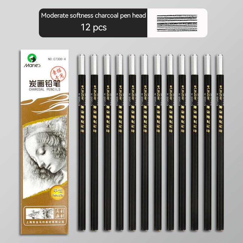 10/12pcs Charcoal Pencil Drawing Sketching Shading Professional Extra Soft/Medium/Hard for Artists Adult Art Graphite Pencil Set