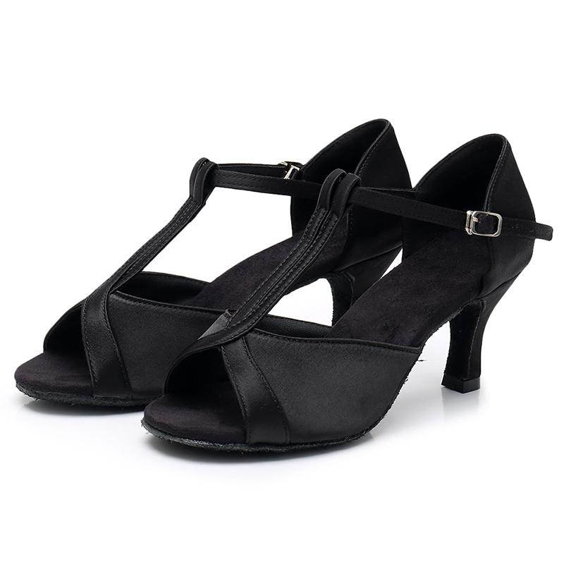 Women Tango Ballroom Latin Waltz Dance Girls Party Shoes High Heeled 7CM