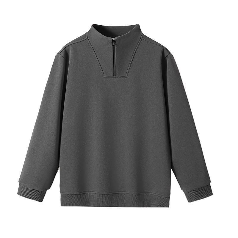 Men's Half-Zip Stand Collar Sweatshirt: Pure Color Long Sleeve T-Shirt for Spring & Autumn