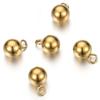 20-40pcs Stainless Steel Beads Solid Ball Charms for Necklace Bracelet Jewelry Making DIY Earrings Gold Bead Pendants