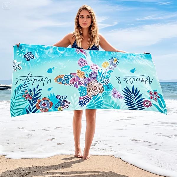 Cross-border Soft Quick-Dry Beach & Sport Towel - Absorbent, Lightweight, Printed Design