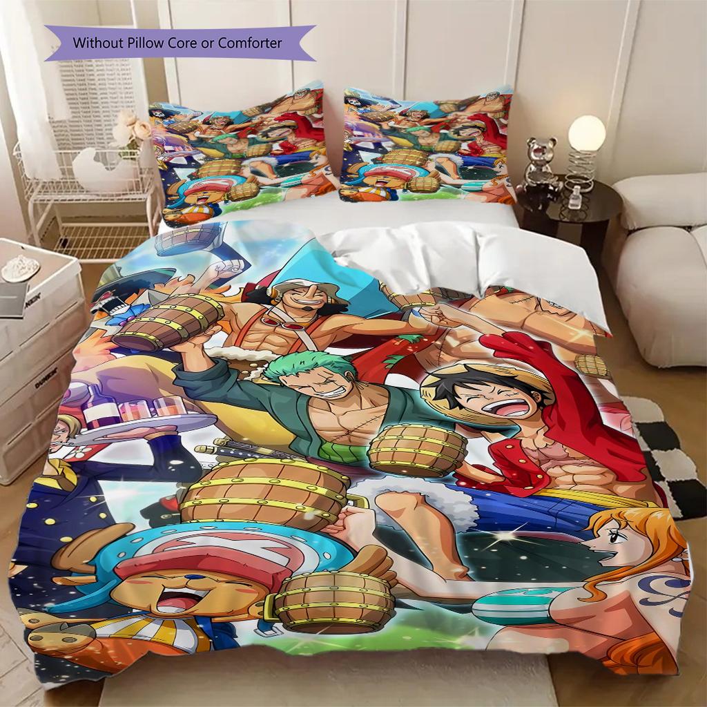 One Piece Anime Puzzle Soft Comfortable Duvet Cover, Children's Bedding Set Gift, Various Sizes Available LXR156