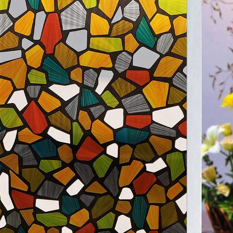 2/3m Flower Window Film Vinyl Opaque Glass Film Privacy Protection Glass 3D Stickers Stained Window Glass Films Home Decoration