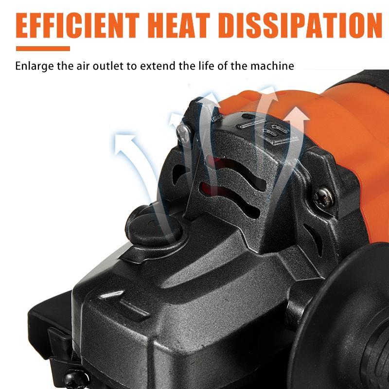 1600W 388VF Brushless Cordless Angle Grinder Grinding Machine Cutting 12000rpm Electric Grinder Power Tool with Batteries