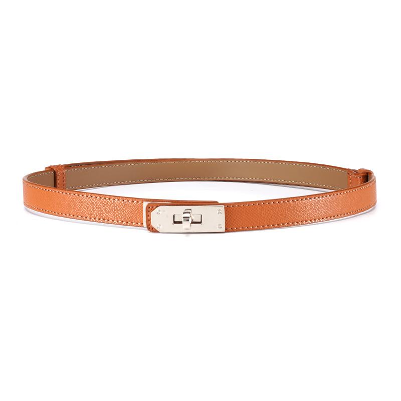Ladies Belt, Double-Sided Leather High-Quality Waistband Thin Belt With Dress Decoration H Home Double Cowhide Belt Women