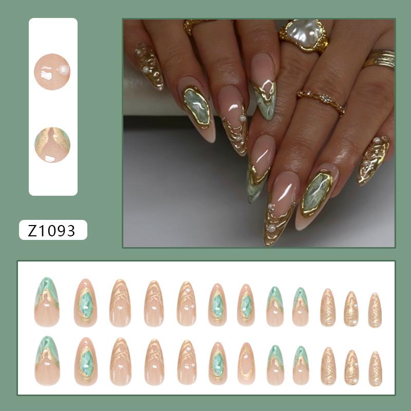 Three-dimensional irregular gilt French aurora quicksand pearl European and American style removable wearable armor 24 pieces