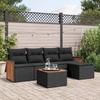 VidaXL Garden Lounge Set with Cushions 6 Pcs, Patio Sofas, Patio Furniture Set, Outdoor Furniture, Black 3227602