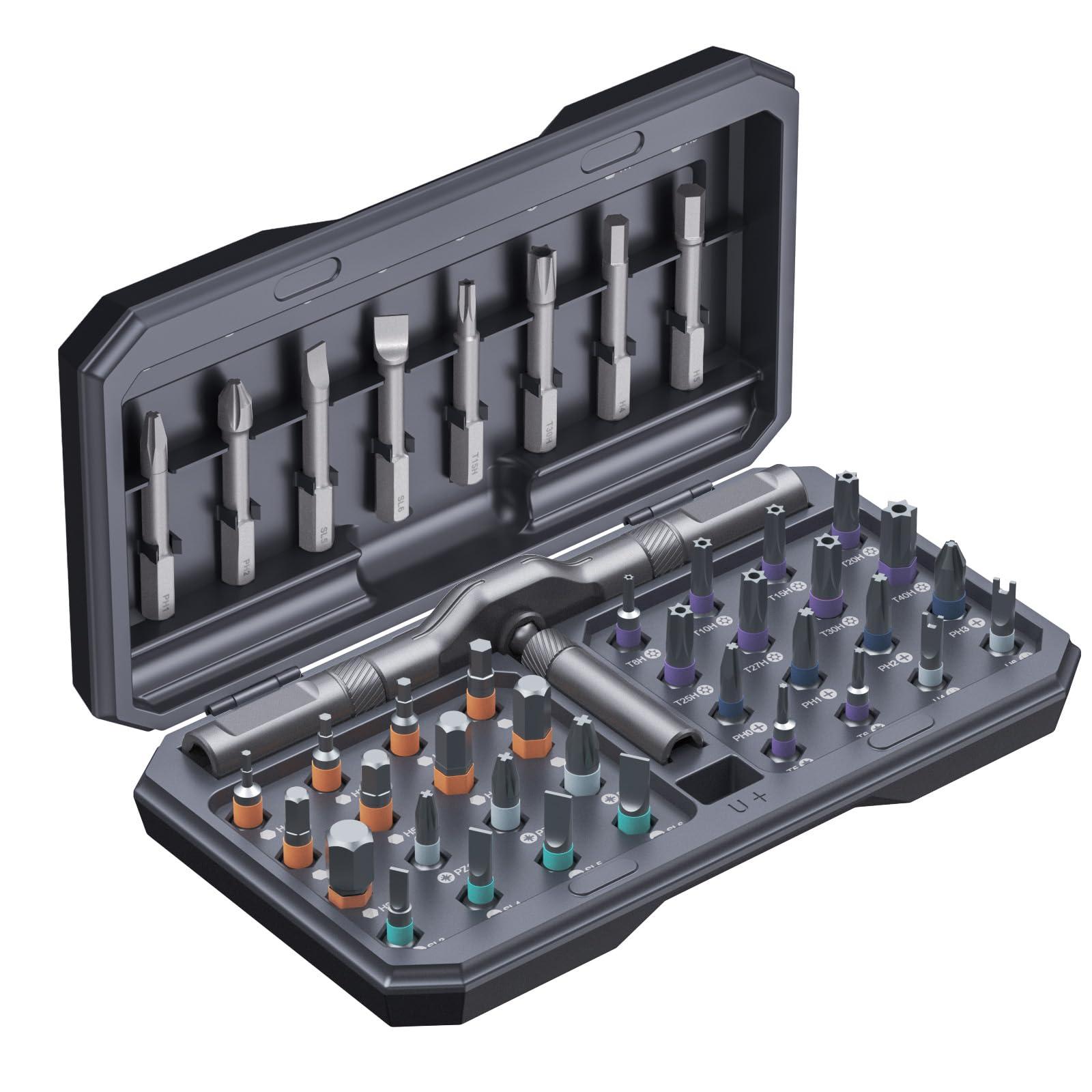 

Magnetic Ratchet Screwdriver Set Detachable T-Handle Magneticizer Torque Screwdriver Multifunctional DIY Tools Work Hand Tools