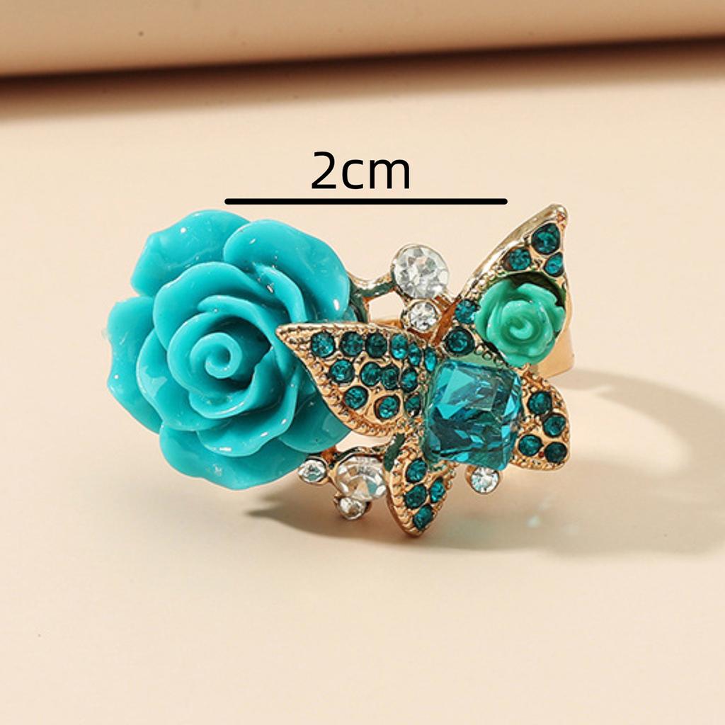 1PC Women's Fashion Trend Butterfly Flower Jewelry Ring Jewelry Accessories Suitable for Date, Party, Festival Gifts-7159
