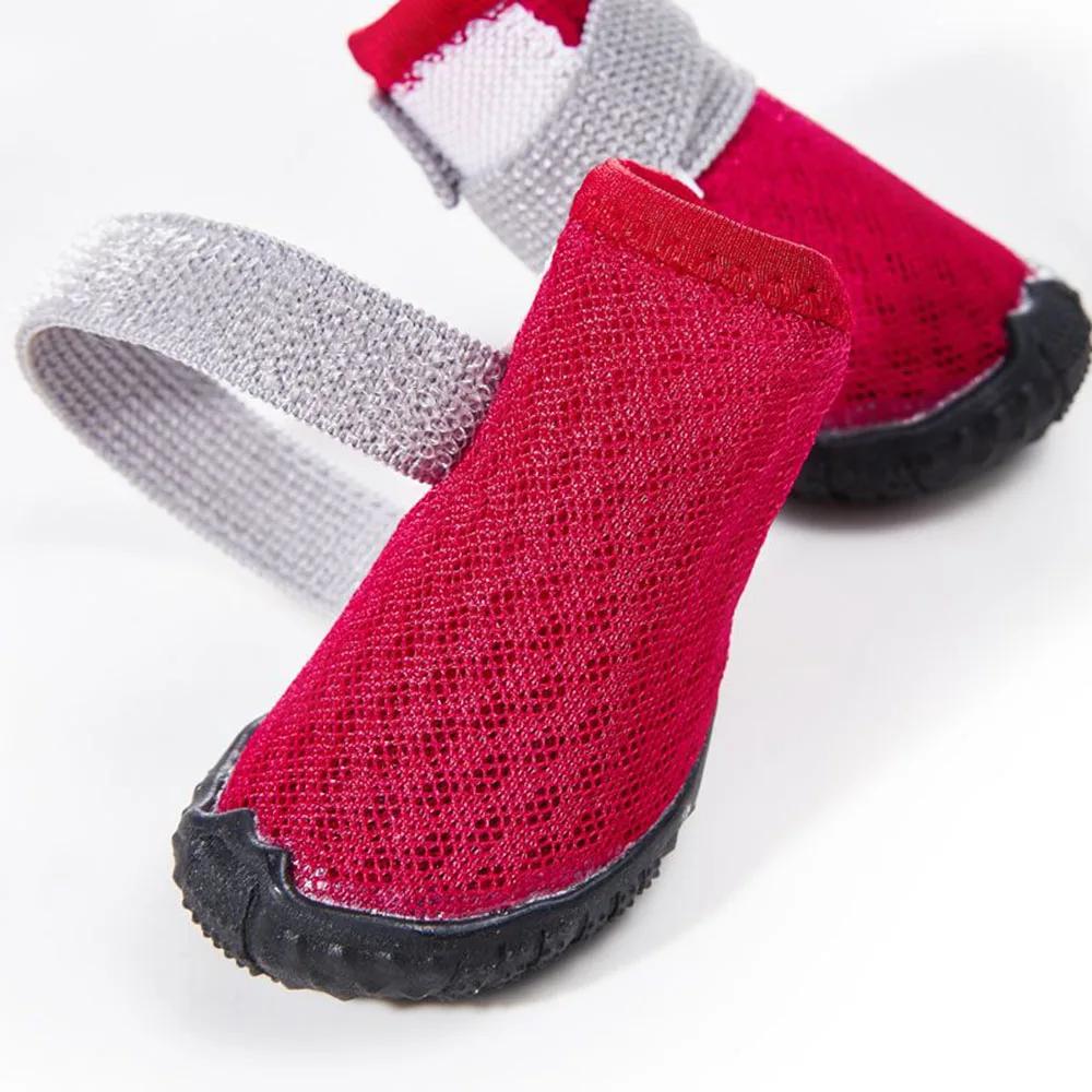 Små Hundskor Mjuka Gummisulor Hundstövlar Husdjur Tasskydd Andningsbara Valpstövletter för Utomhuspromenader Inomhus Hårt Trägolv