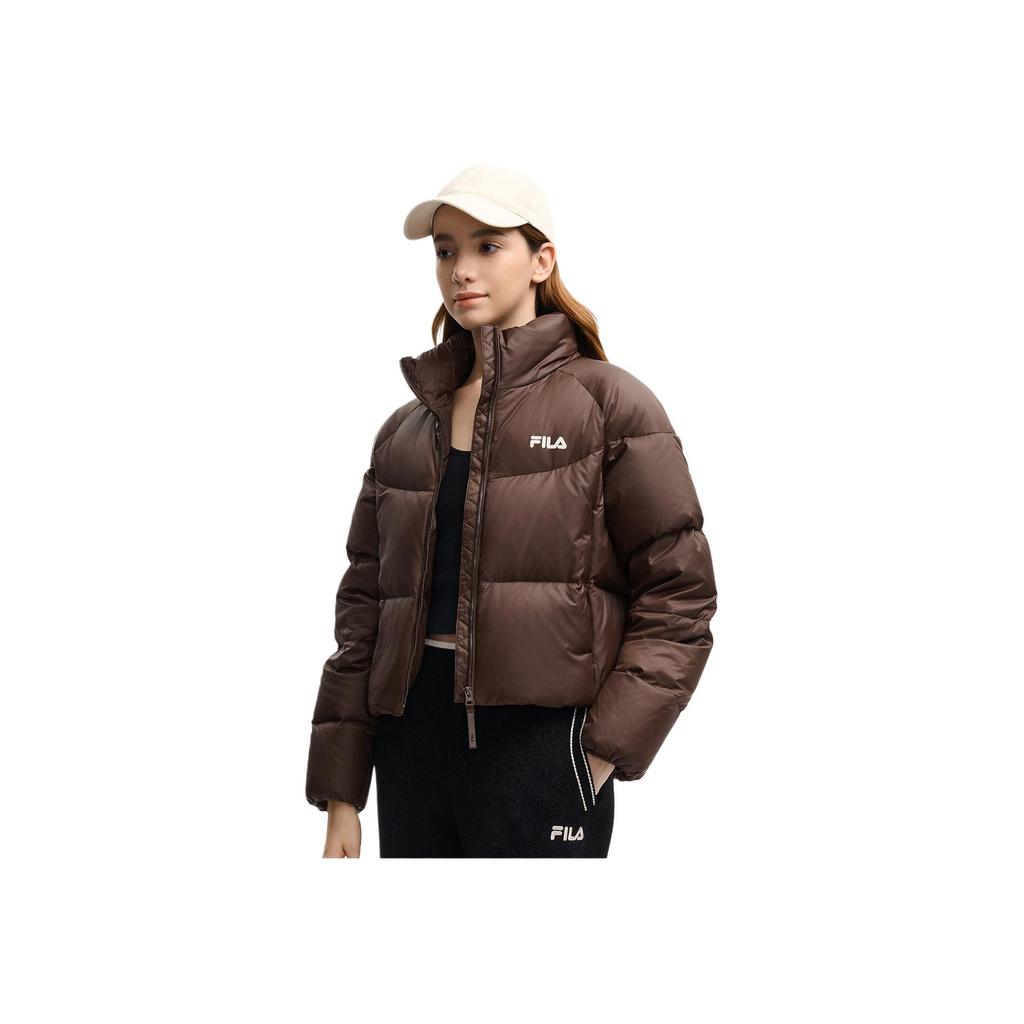 Fila Original Fashion Sports Warm Stand Collar Duck Down Jacket Women Jackets F51W549902F-BN