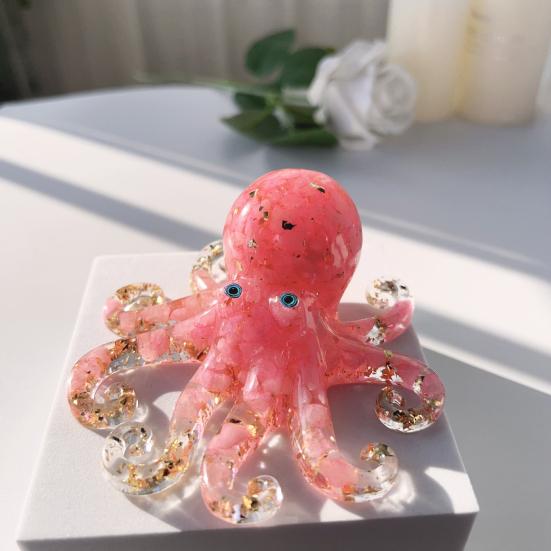 Falsk Krystall Epoksy Blekksprut Ornament Helbredende Naturstein Epoksy Blekksprut