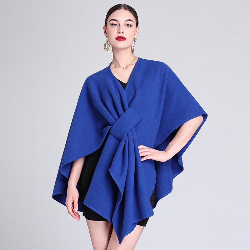 Autumn & Winter Fashion Scarf Shawl Cape: Plus Size Knit Cardigan Cloak Jacket for Women