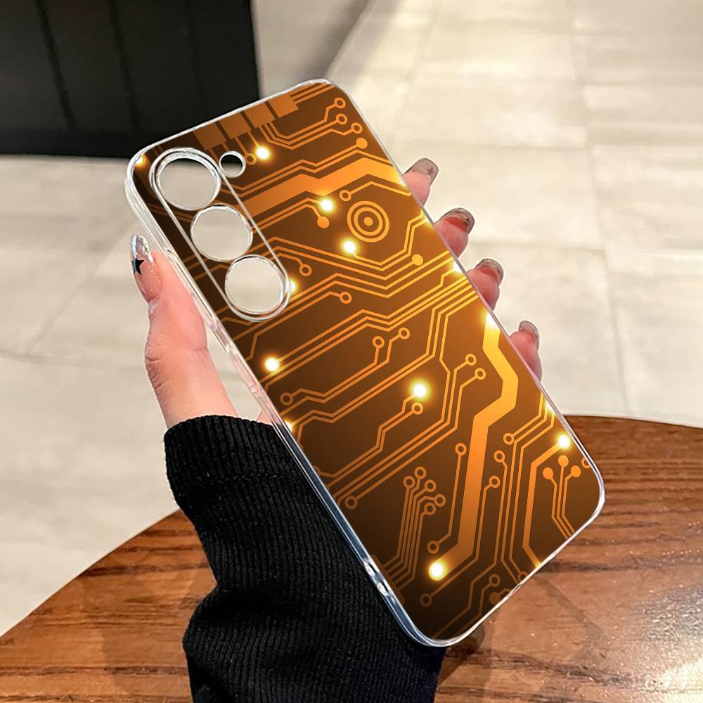 Creative Circuit Board Pattern Phone Case For SamsungA10,12,20,21S,30,31,40,50,51,52,70,71 Transparent Cover Samsung a10