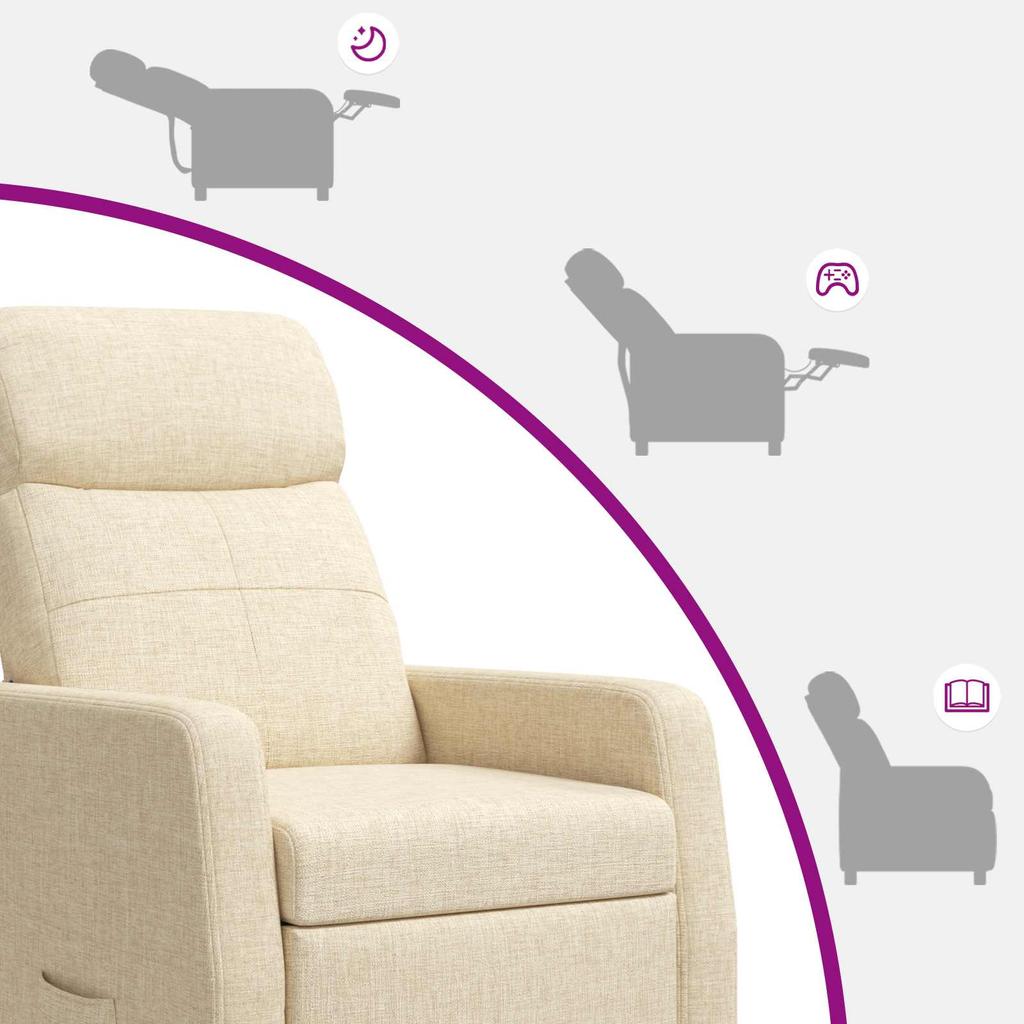 Massage Recliner Cream Fabric