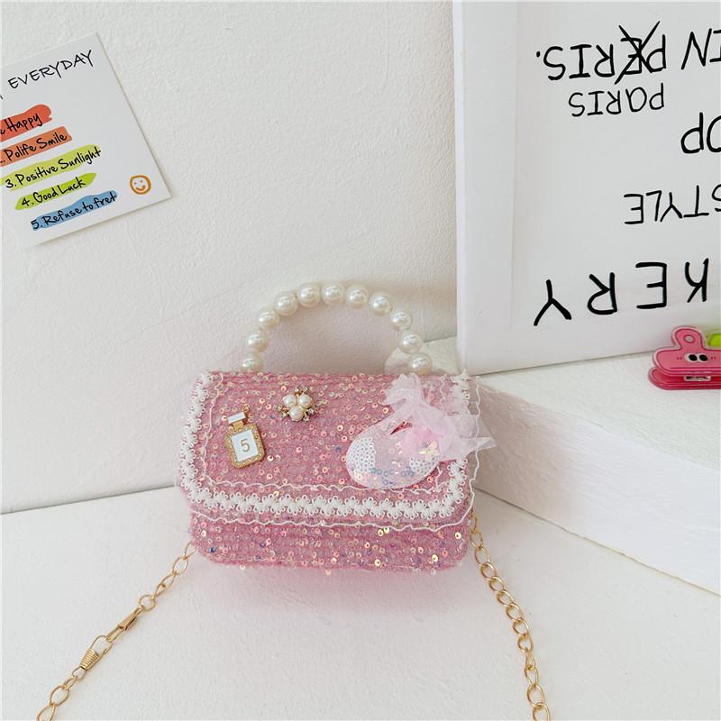 Trendy Kids Crossbody Bag With Stylish Pearl Handle And Fashionable Animal Design For Girls