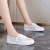 Fashion Comemore Women's Vulcanize Shoes Casual Mesh Breathable Sneakers Spring Summer Lace Up White Flat Bottom Sports Single Shoes