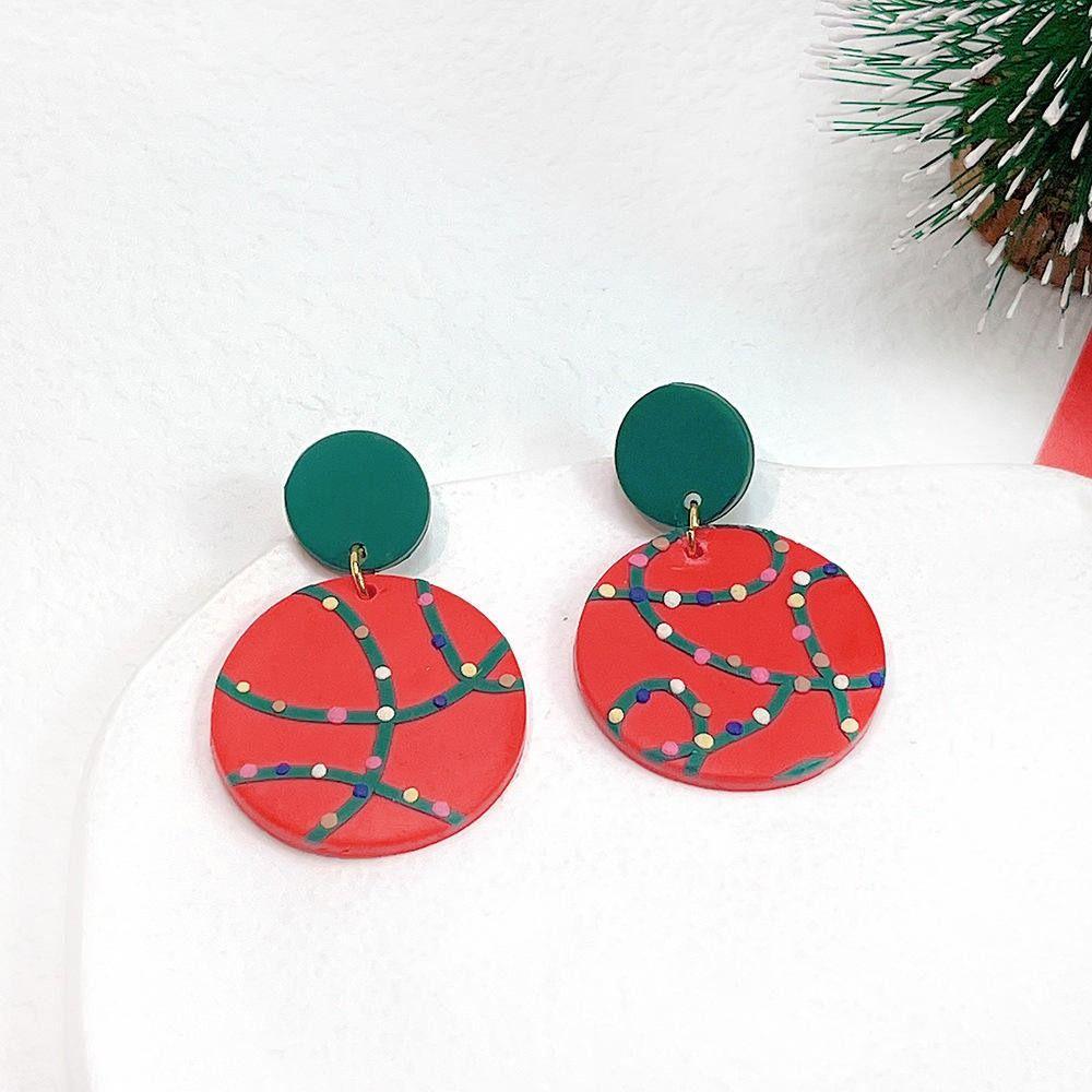 

Star Merry Christmas Earrings Snowman Xmas Earrings Studs Candy Cane Dangle Earrings Winter Q