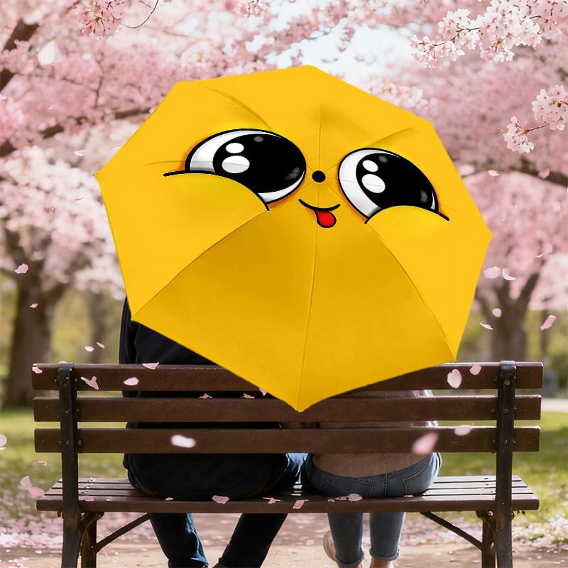 1PC Eyes Tongue Umbrella-8-Rib Reinforced, Automatic Open, Lightweight & Durable, Cute Fashion Accessory for Outdoor, Beach, or Casual Use, Beach Umbr