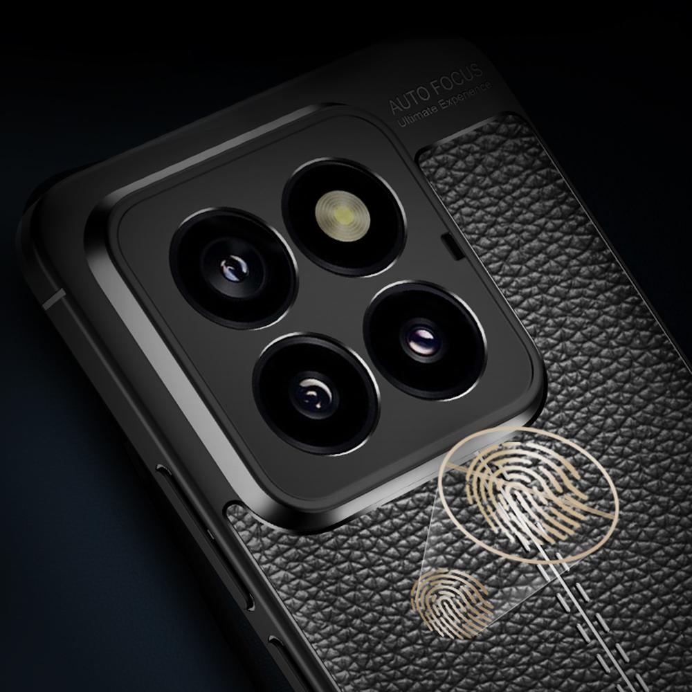 

For Xiaomi 14 Pro TPU Case Litchi Texture Protective Cellphone Cover Black