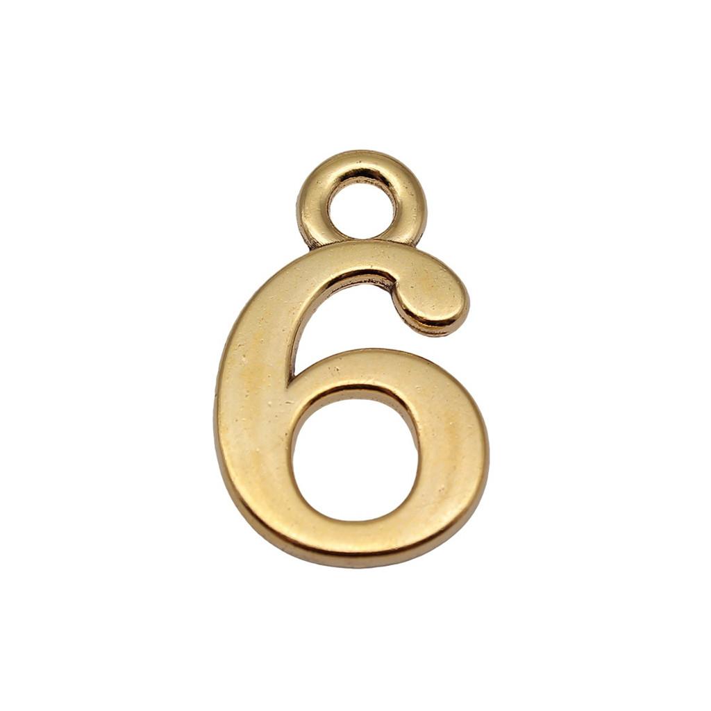 Number Tags Charms Alloy Pendants For Birthday Party Jewelry Making Accessories