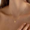 Edelstahl Kreuz Halskette Für Frauen Gold Silber Farbe Wasserdichte Kette Herren Mode Nie Verblassend Schmuck Zubehör